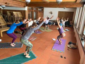 Yoga und Splitboardtour