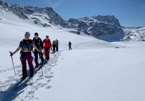Aufstieg bei Sulzschnee