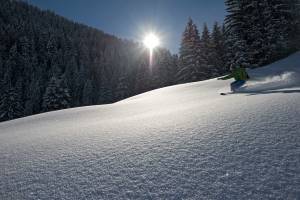 Snowboarden im Pulver